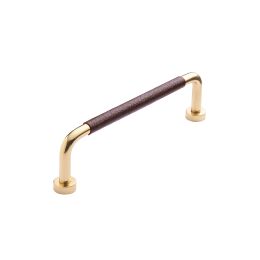 Greep Lounge II 7x128x142mm Onbehandeld messing / Bruin