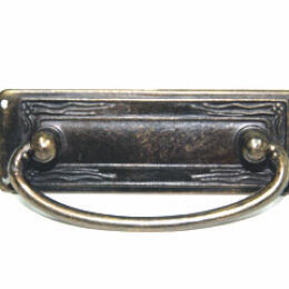 Jugendstil trekker met ring 95X35mm verticaal donker antiek