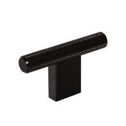 Knop ribbel Ø10mm 60mm H-33mm alu. Zwart