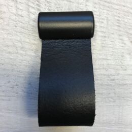 Leren lus Deluxe 31x16x57mm Mat zwart / Mat zwart