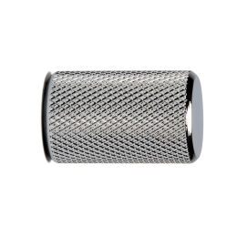 Stiftknop ribbel 17,5mm H-28mm alu. glimmend chroom