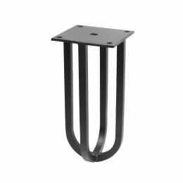 Wire poot rond 150mm met plaat mat zwart