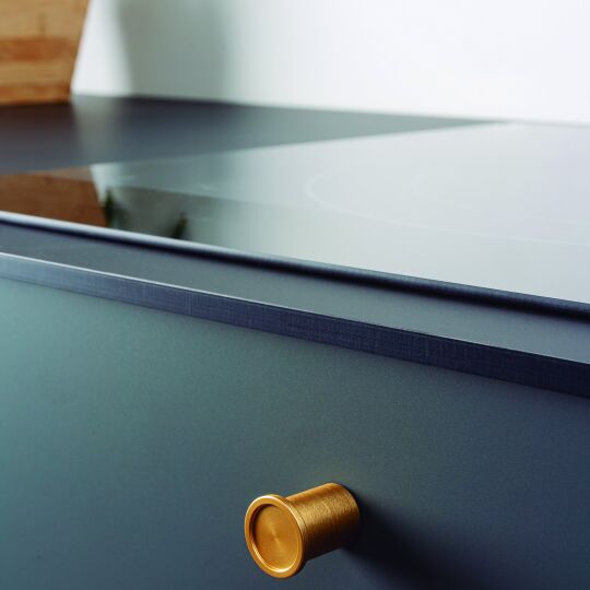 Dop knop Ø-25mm H-28mm Messing geborsteld