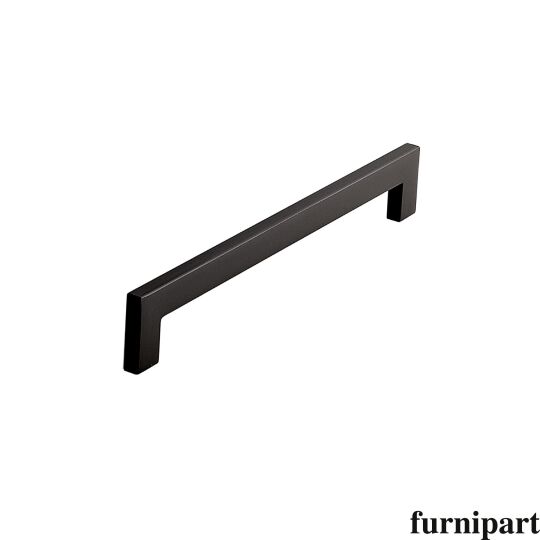 Greep flat zwart  leverbaar in 4 boorafstanden