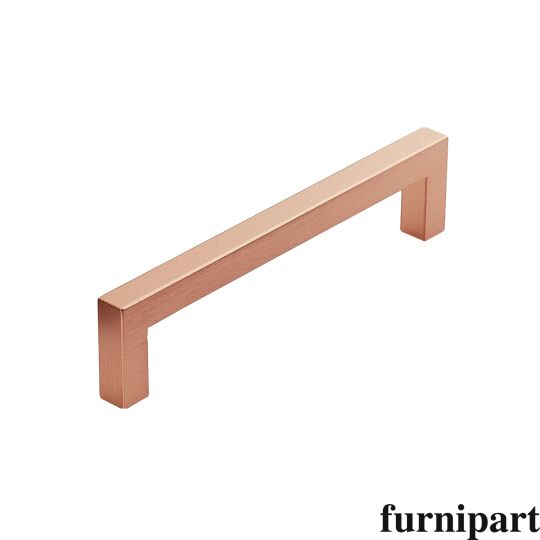 Greep square 10x128x138mm aluminium rood koper geborsteld