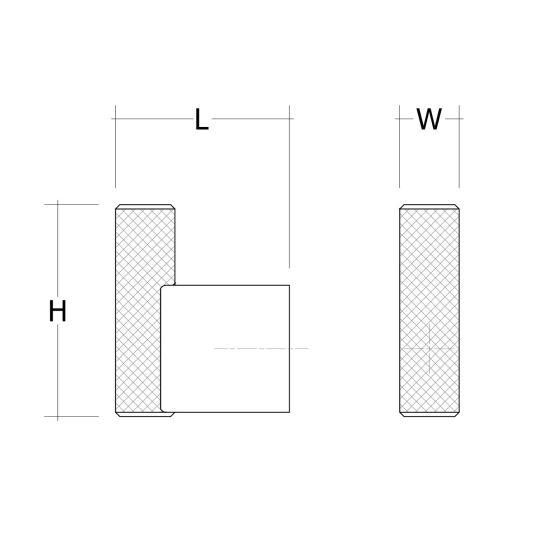 Haak Graf messing geborsteld Ø-14mm H-50mm