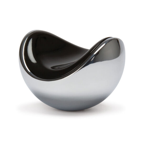 Knop 40x28mm gl.chroom zwart kunststof