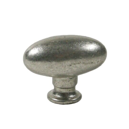 Knop ovaal 40mm oud zilver