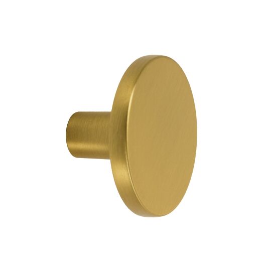 Knop paddenstoel  Geborsteld messing leverbaar in 2 maten