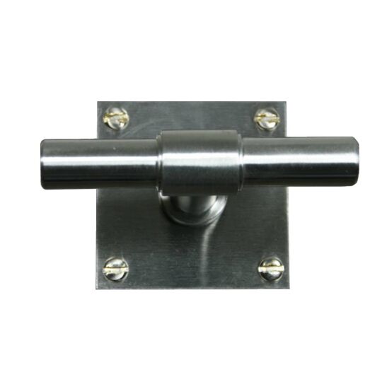 Knotknop 75mm met achterplaat 50X50 RVS