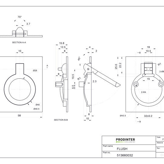 Luikring infreesgreep rvs look