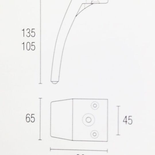Meubelpoot 135mm gepolijst plaat