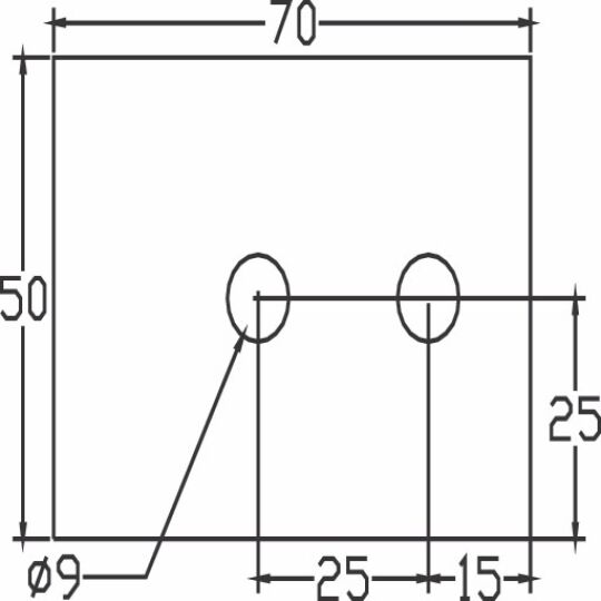 Poot 50x10mm  aluminium geborsteld
