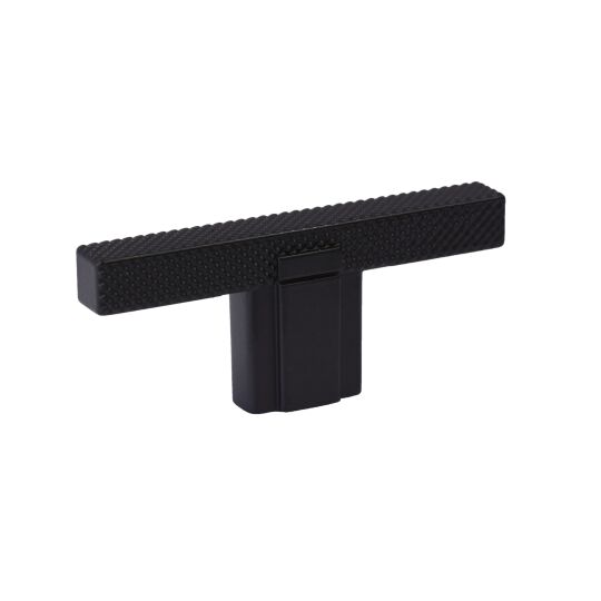 Strakke ribb knop 9x12x65mm Mat zwart