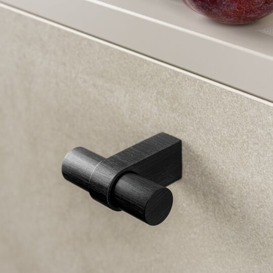 T Knop Nobb 16,5x52mm H-45mm Mat zwart geborsteld