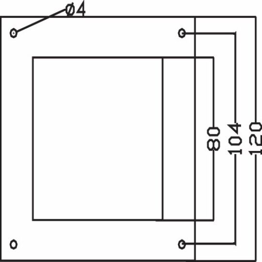 Tafelpoot vierkant 80x80x420 RVS met plaat